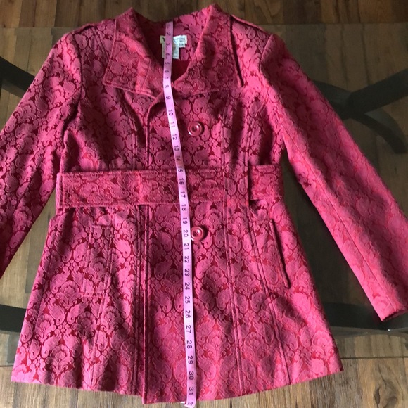 Papillon, Red Double Breasted Trench Coat, Size Small - Picture 8 of 9
